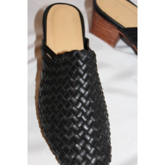NEW Nisolo Women's Go To Woven Heeled Slip-On Mules Black Leather sz 7.5 - Picture 6 of 8
